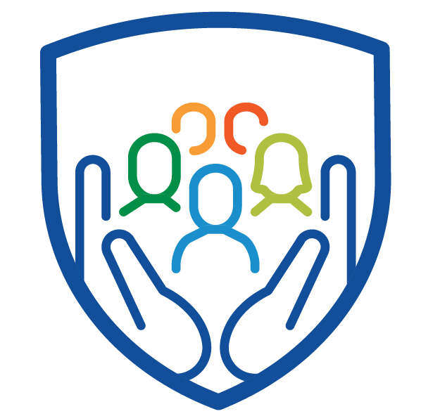 Icon of hands holding a diverse group of people