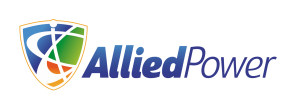 Allied Power Logo, white shield background,