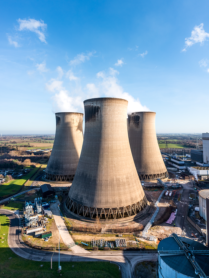 Nuclear Maintenance, AP Nuclear Power Plant, aerial photo of nuclear plant